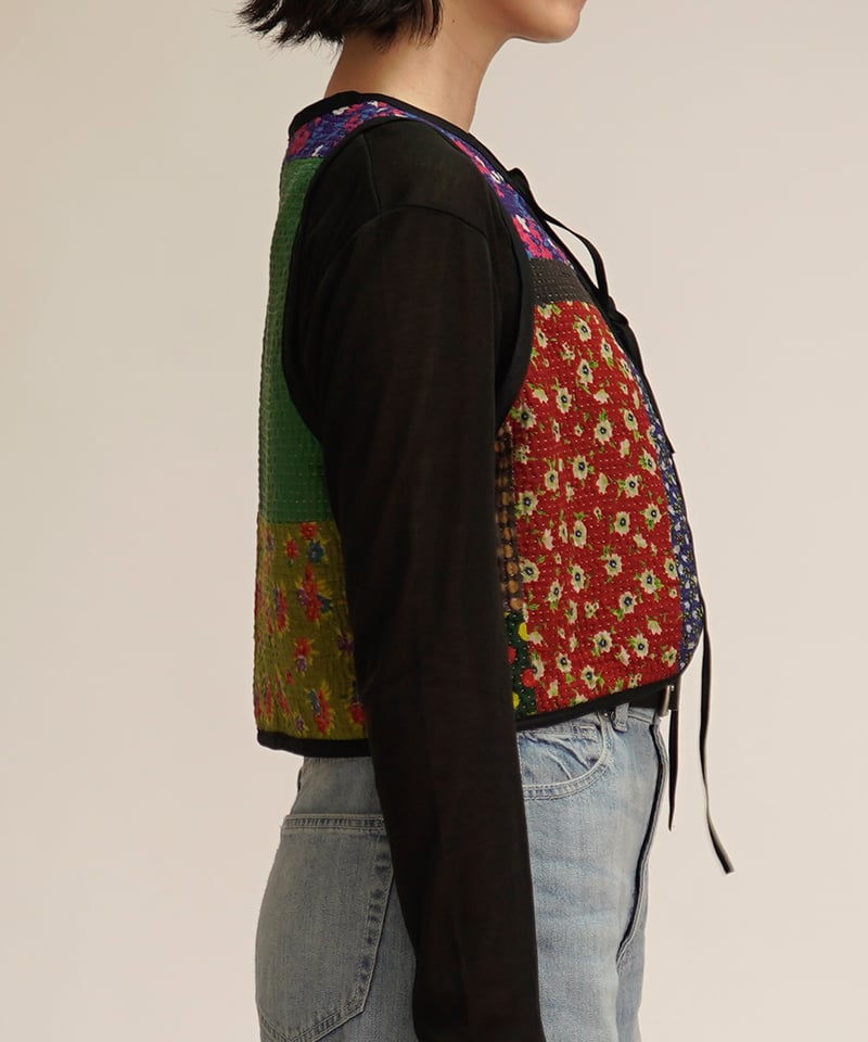 VINTAGE KANTHA QUILT VEST (B) | nve tokki