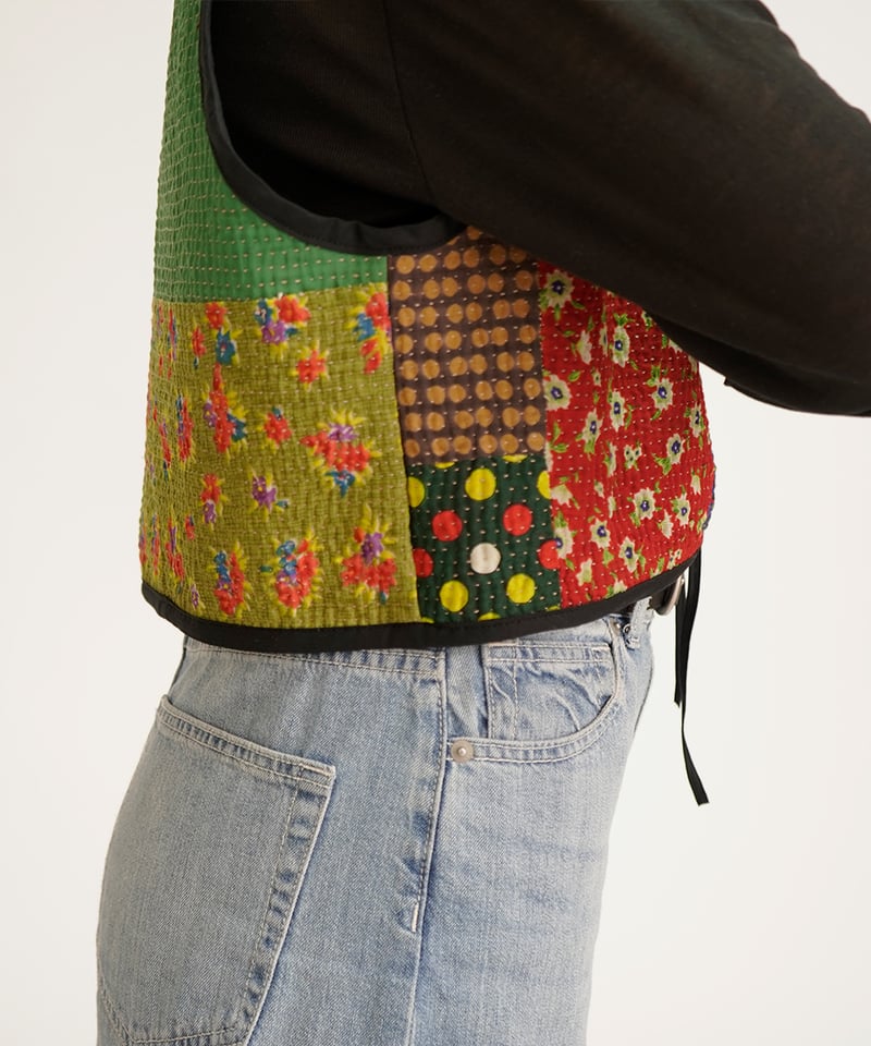 VINTAGE KANTHA QUILT VEST (B) | nve tokki