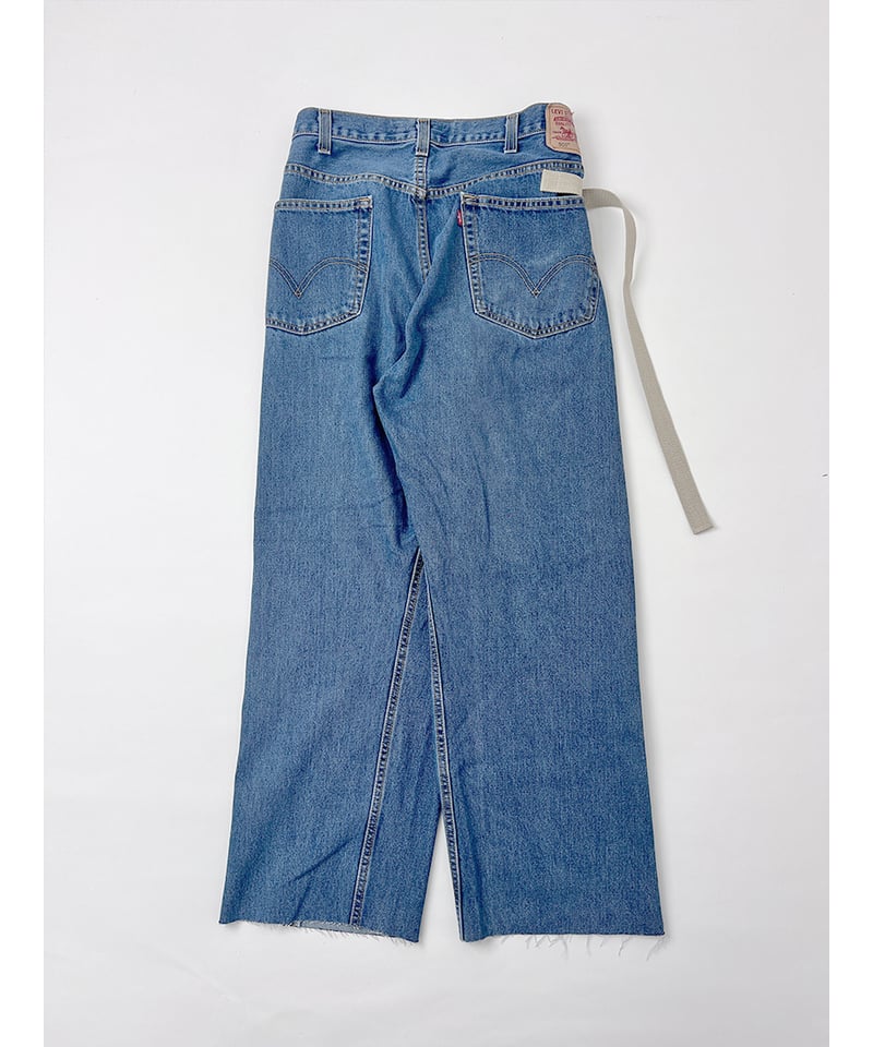 WRAP DENIM / XL size (BLUE×BEIGE) D-16 | nve tokki