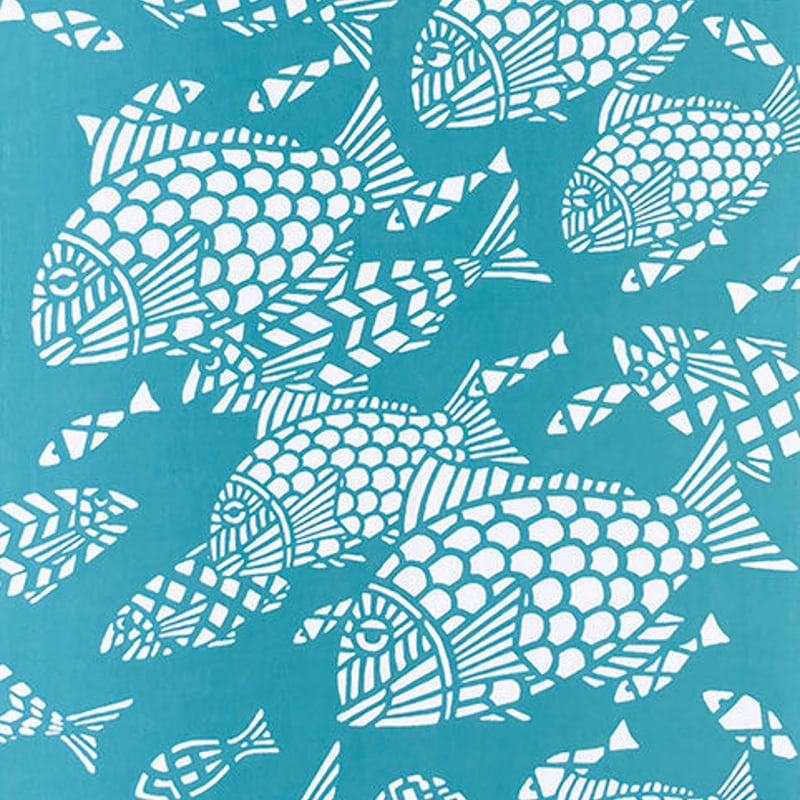 手ぬぐい「Let's 魚（ターコイズ）」 | MASMIC寿