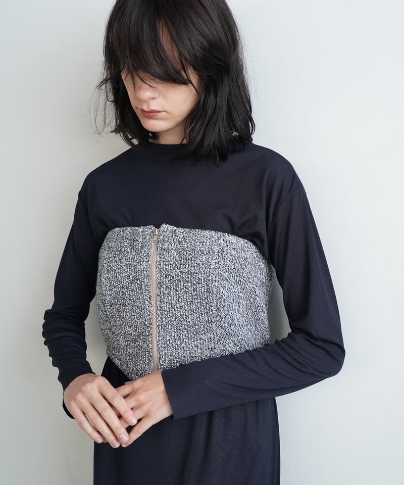 &her】Heather River Knit Bustier/NAVY-11月25-30日...