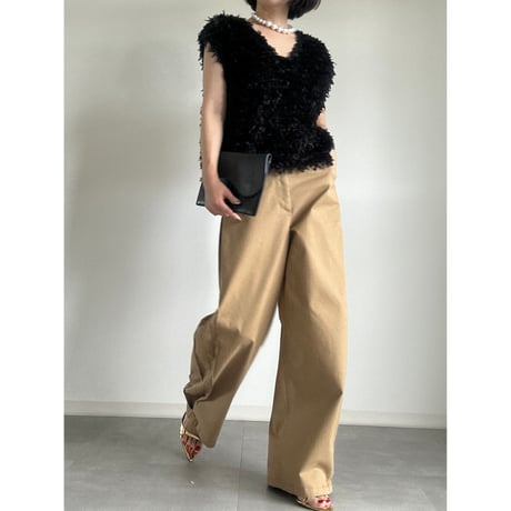 Lame Feather Vest / black