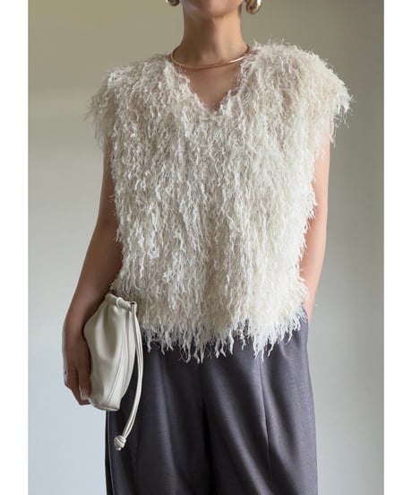 Lame Feather Vest