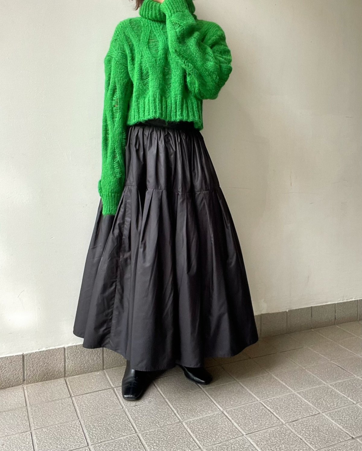 B7 / taffeta gather skirt(タフタギャザースカート)-
