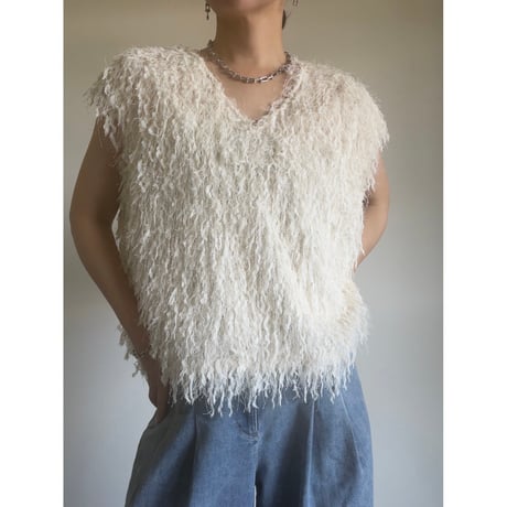 Lame Feather Vest