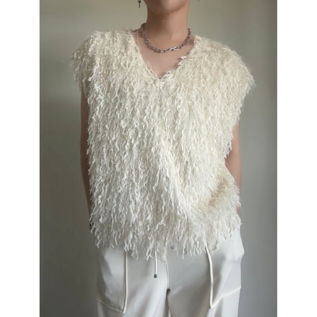 Lame Feather Vest