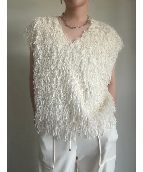 Lame Feather Vest