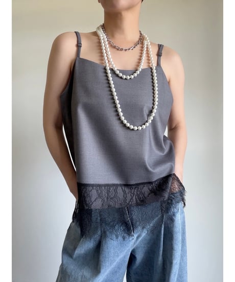 lace camisole / gray（セットアップ対応）