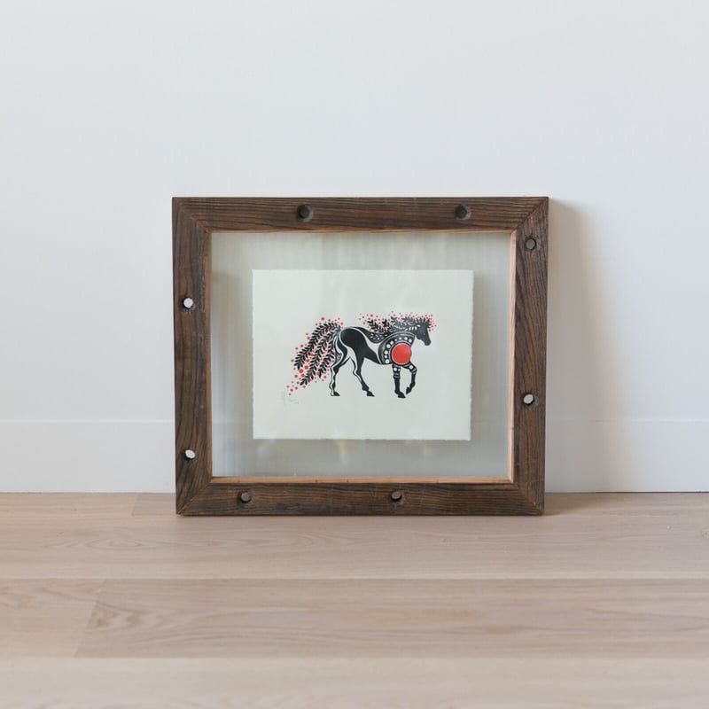 下條ユリの干支画「午年 Year of the Horse 」シルクスクリーン 下條ユリの干支画「午年 Year of the Horse 」シルクスクリーン