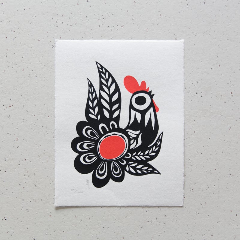 吉田斎州 漆絵 酉 トリ 干支 額 - 絵画