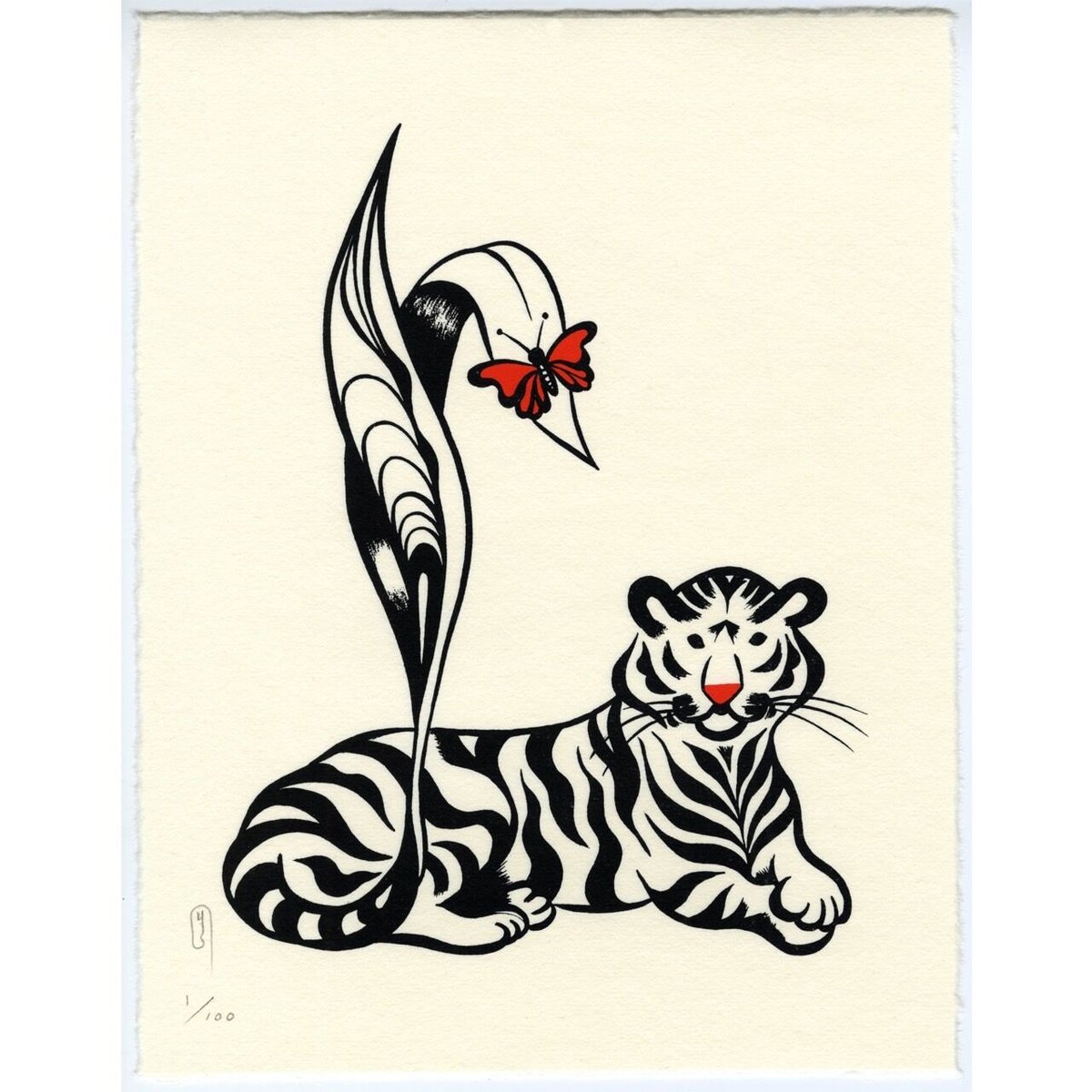 漆絵 】 漆塗り 瓢箪 （黒漆） 大長ひょうたん ☆虎 #JE012 干支寅年