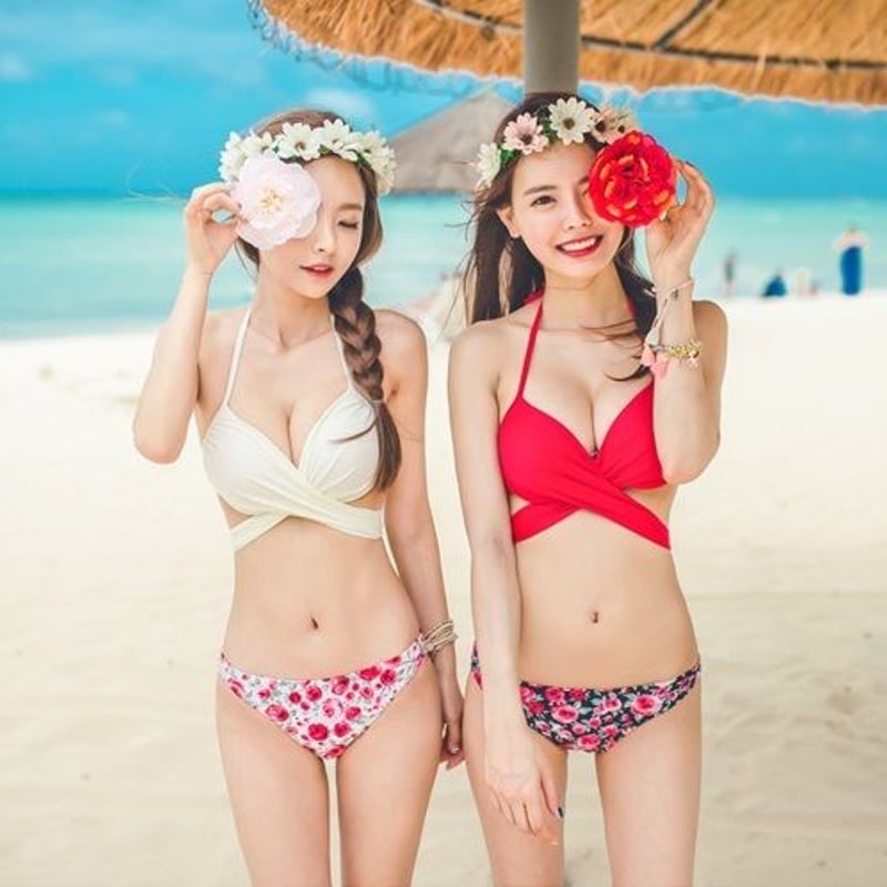 水着 ビキニ 花柄 フラワー柄 上下セット 上下別柄 セパレート 水着 ビキニ 花柄 フラワー柄 上下セット 上下別柄 セパレート