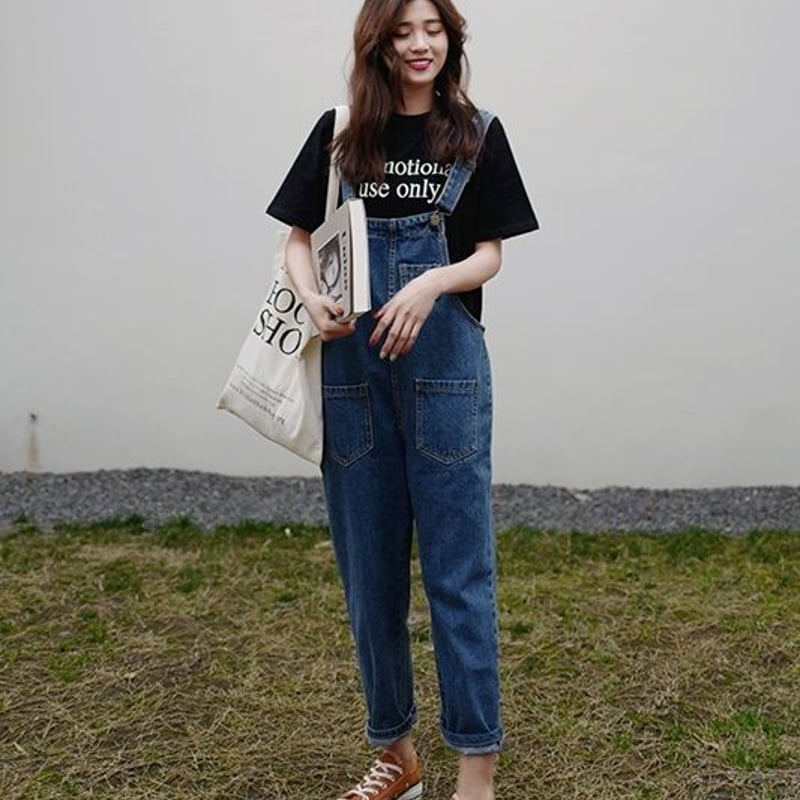 パンツ サロペット オーバーオール 春 夏 秋 ジーンズ デニム 通学 