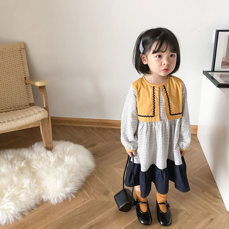 ハンドメイドベビー服 オーダーメイド　フレアラインシャツ90 ハンドメイドベビー服 オーダーメイドフレアラインシャツ90