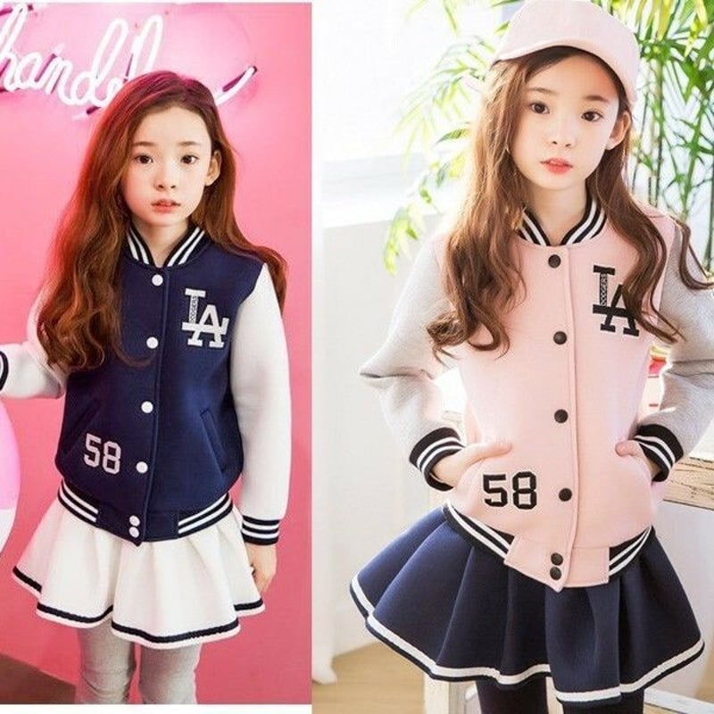 子ども服 まとめ売り 29点 90 95 100 韓国子供服 女の子 韓国子供服 女の子2点セット】上着 アウター 上下セット スカジャン