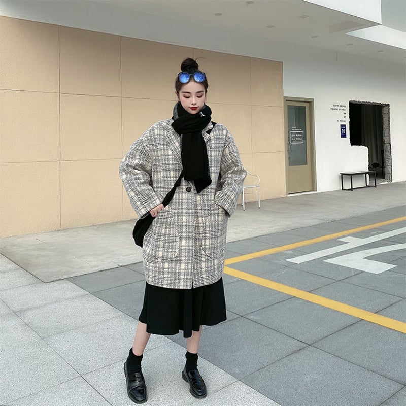 レディース コート チェック柄 柄物 ギャル系 夜職 お姉さん系 キレイ系 春コーデ チェスターコート レディース ギャル系 夜職 お姉さん