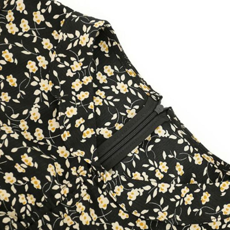 ワンピース シフォン ワンピ Aライン フレア 小花柄 花柄 総柄 ワンピース シフォン ワンピ Aライン フレア 小花柄 花柄 総柄