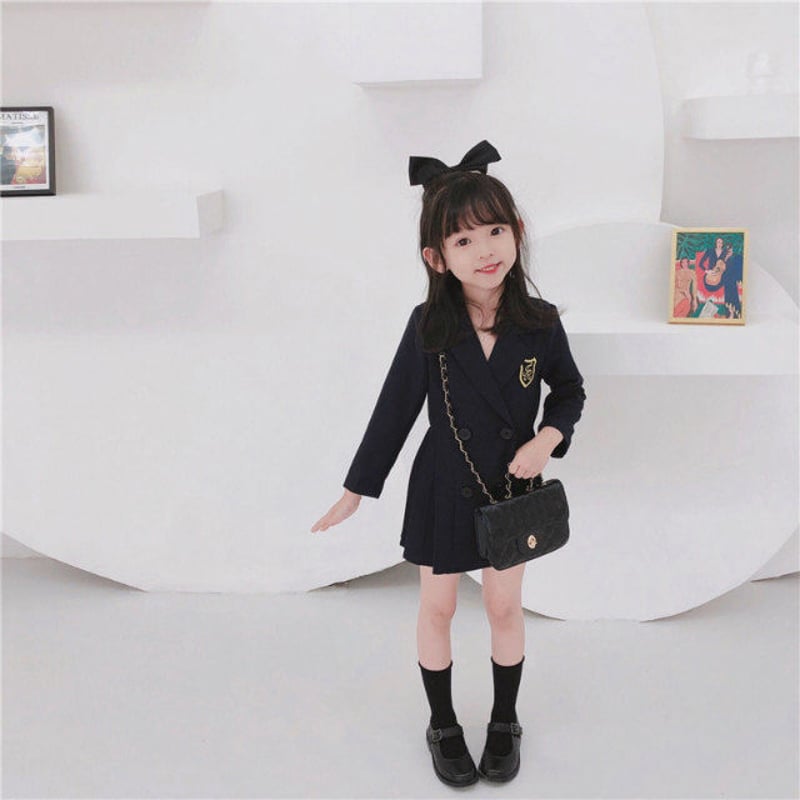 韓国子供服 キッズ ダブルボタンフォーマルワンピースフォーマル