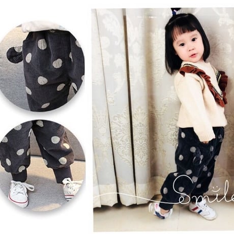 女の子男の子 ドット 厚地 裏起毛 パンツ 子供服 保育園幼稚園 暖かい 防寒 キッズ 韓国子供服 お洒落 ナチュラル　ズボン カジュアル着 お出かけ ズボン 女の子 送料無料 TAGX11523