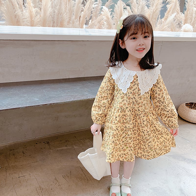 ワンピース 子供服 キッズファッション スカート 小花柄 ボタニカル柄