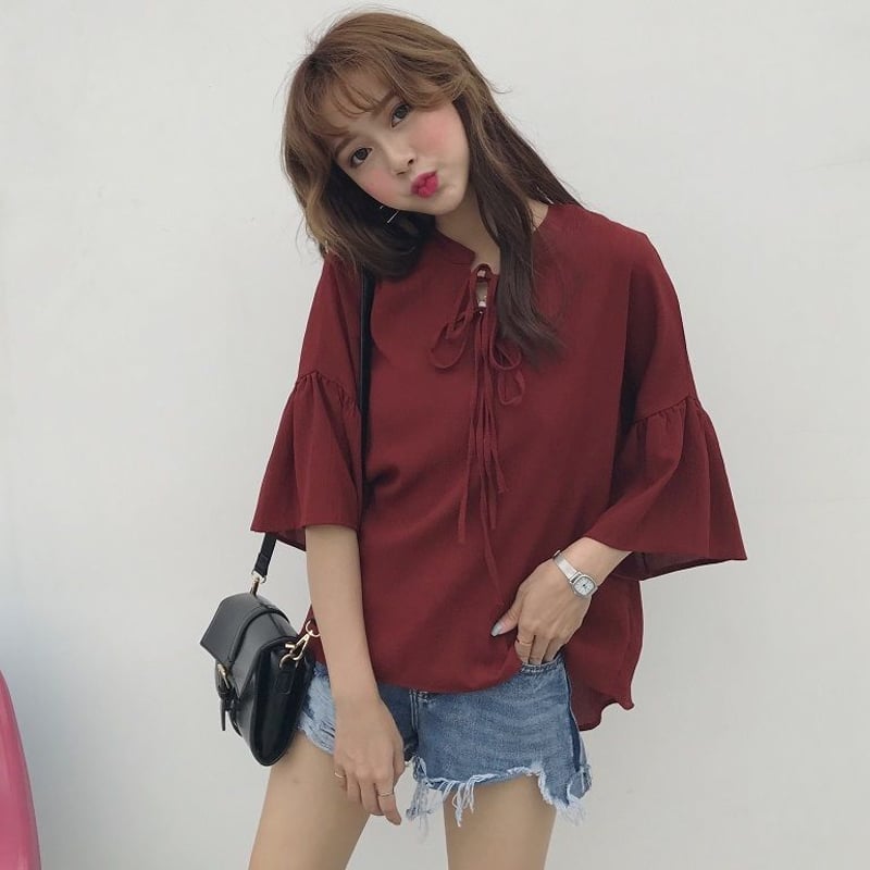 シャツ/ブラウス(長袖/七分) LAUBEBLANC  Cape sleeve Chiffon Blouse Cape sleeve Chiffon Blouse – L'AUBE BLANC