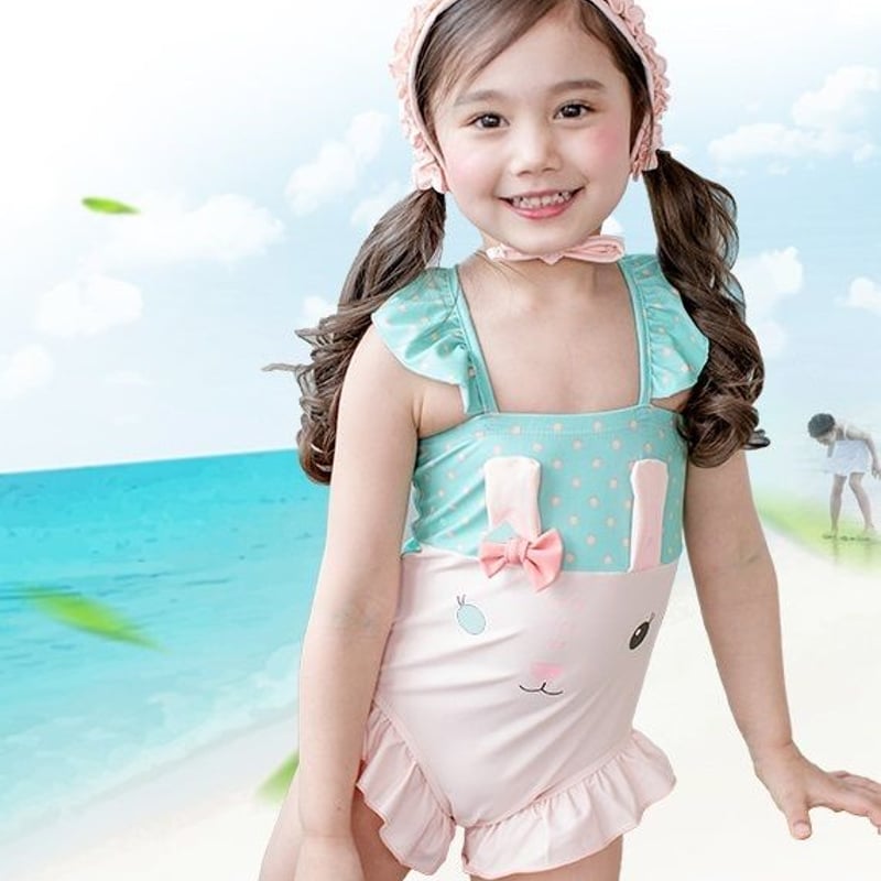 キッズ 子ども服 子ども水着 水泳用品 女の子用水着 アニマルモチーフ 