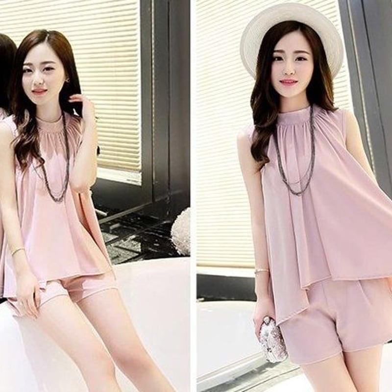 上下セットアップ ショートパンツ セットアップ ノースリーブ