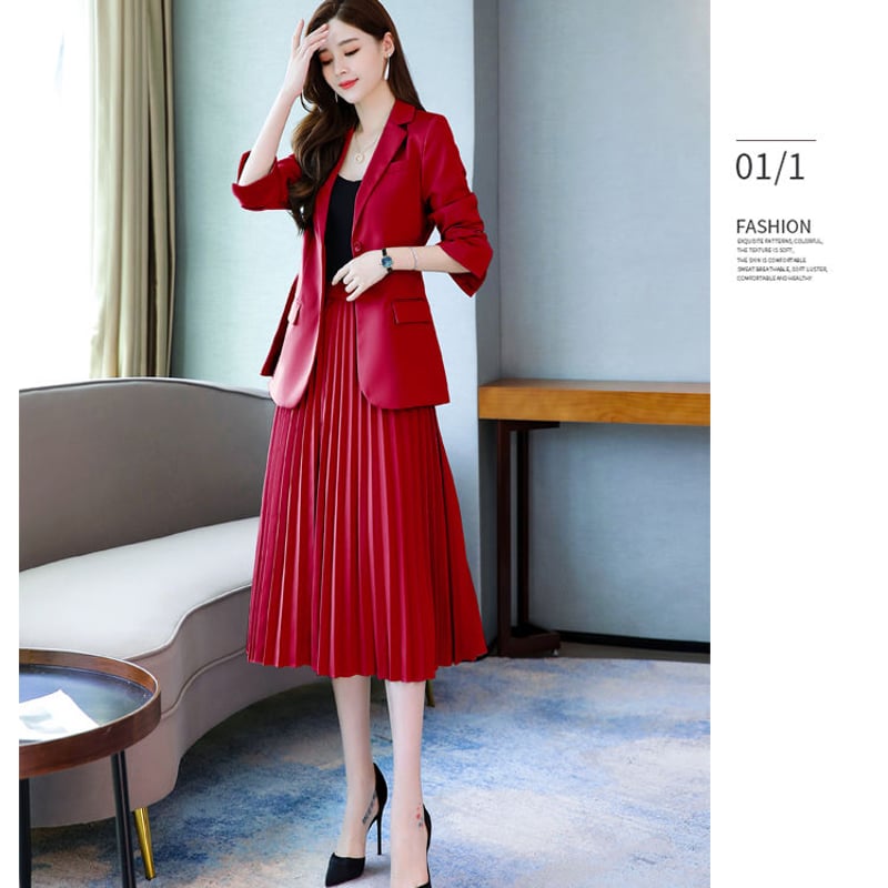 入学式 卒業式にぴったり! スーツ 上下 2点セット プリーツスカート + 入学式 卒業式にぴったり! スーツ 上下 2点セット プリーツスカート +