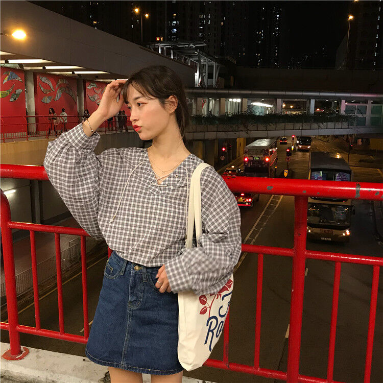 ☆INGEBORG☆【未使用品】ギンガムチェック柄 長袖チュニックSize 13 ☆INGEBORG☆【未使用品】ギンガムチェック柄 長袖チュニック
