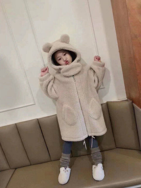 韓国子供服♡キッズ フード付き くまみみ ボアコート ゆったり 