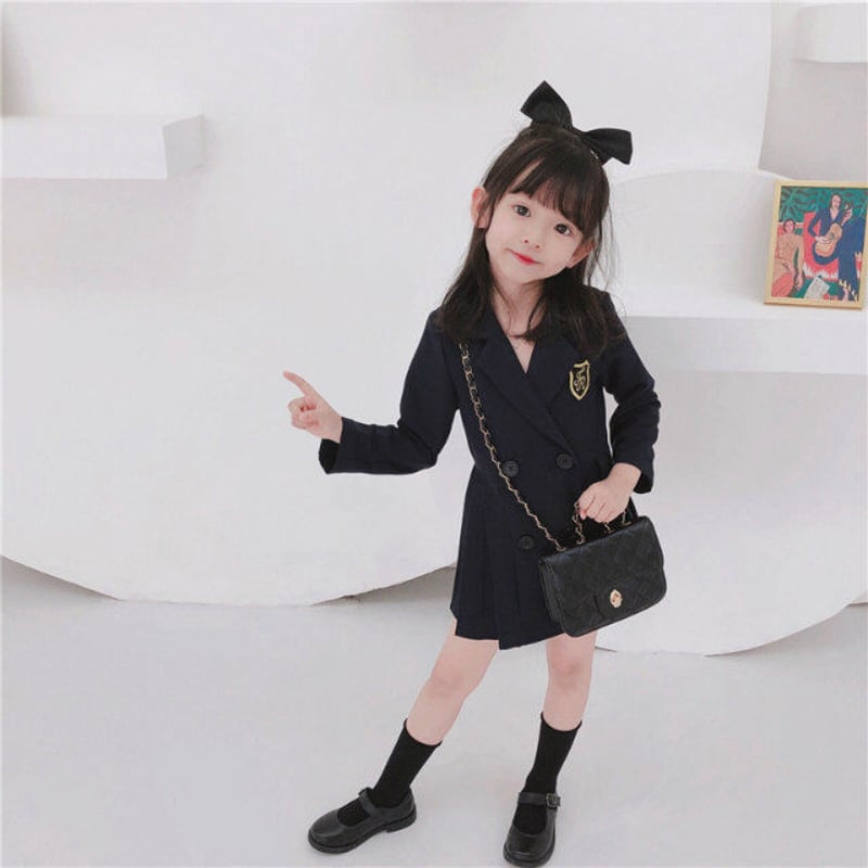 韓国子供服 キッズ ダブルボタンフォーマルワンピースフォーマル 