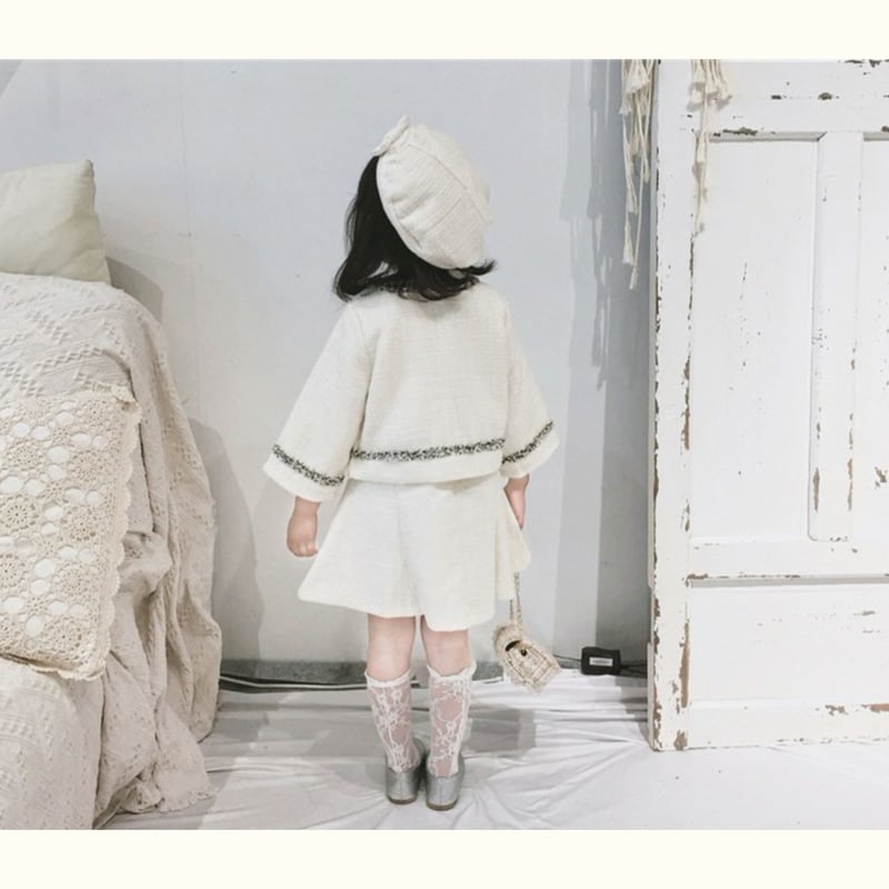 韓国子供服風 女の子スーツ♡2点セットジャケット＋スカート 卒園式