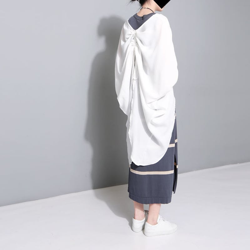 アールロンドン　アシンメトリートップス アシンメトリーデザイントップストップス レディース バック