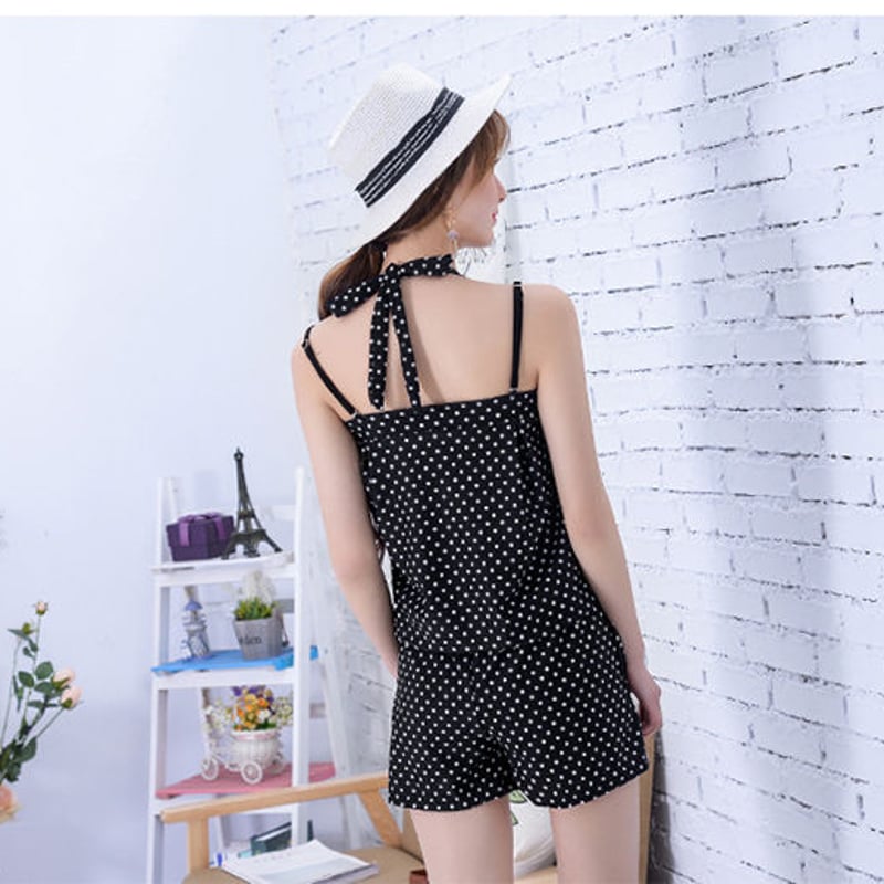 TMADCY ネイビー 水玉模様 セパレート水着（３点セット） 美品】水玉水着茶色3点セット - メルカリ