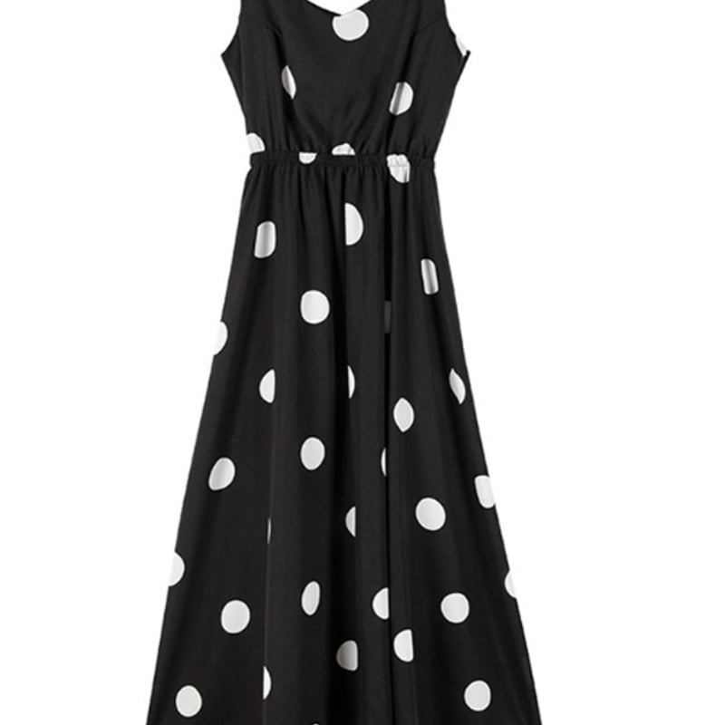 ワンピース レディース ロング丈 バックコンシャス ノースリーブ