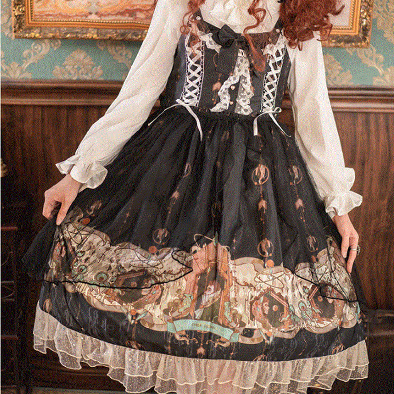 宮殿調☆クラシカル ロリータ ノースリーブワンピースドレス ロリィタ