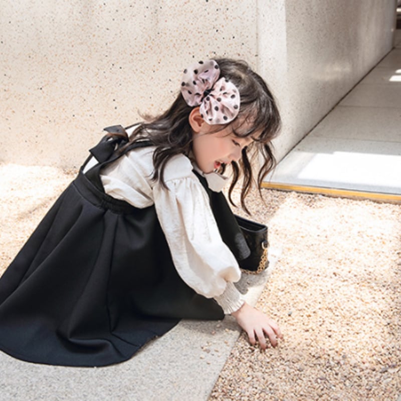 セットアップ 子供服 ワンピース シャツ ブラウス リボンタイ 長袖