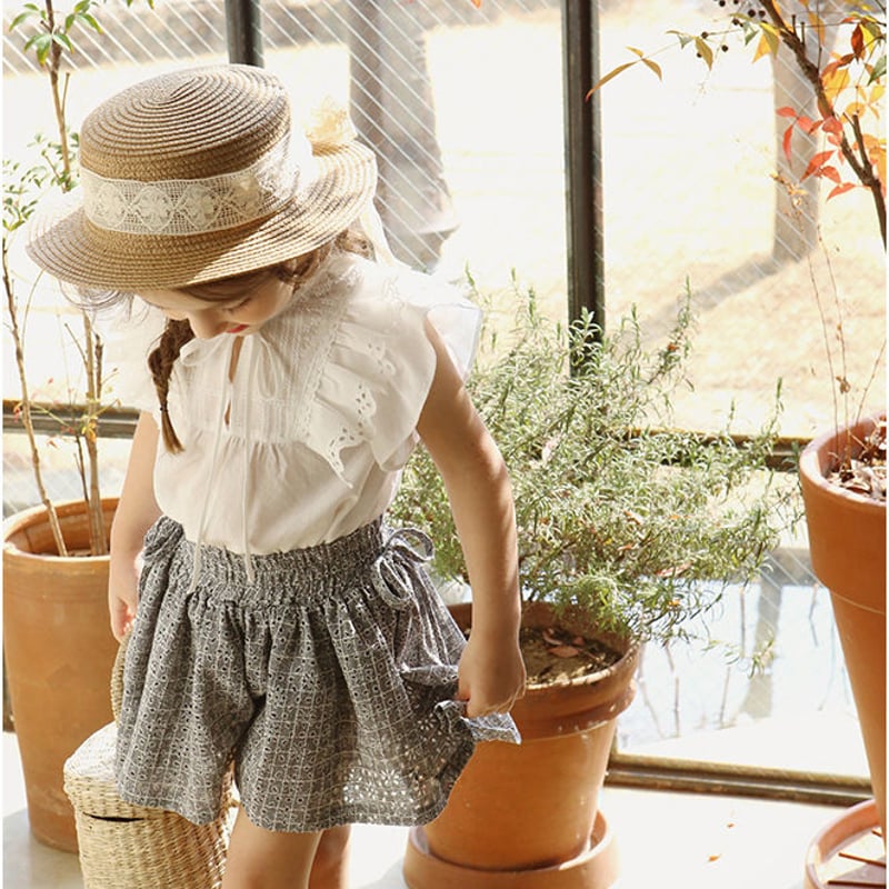 キッズ 麦わら帽子 韓国子供服 ストローハット 子供用 女の子 ガール