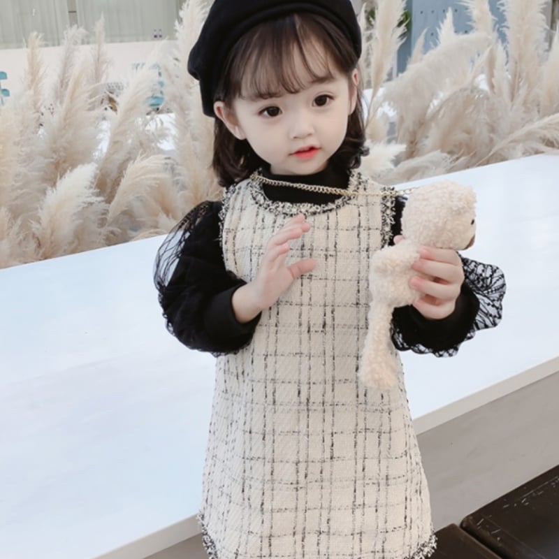 セットアップ 子供服 女の子 フォーマル ワンピース トップス ツイード