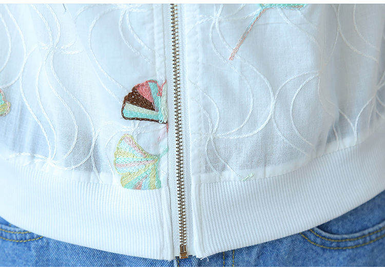 ジャケット アウター ノーカラージャケット 春 夏 刺しゅう 刺繍 襟