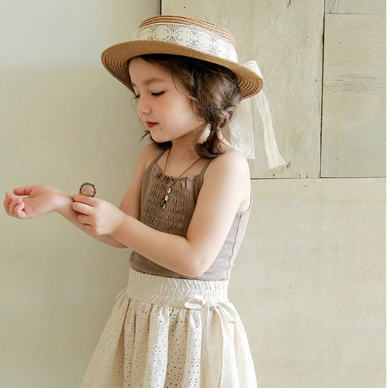 キッズ 麦わら帽子 韓国子供服 ストローハット 子供用 女の子 ガール