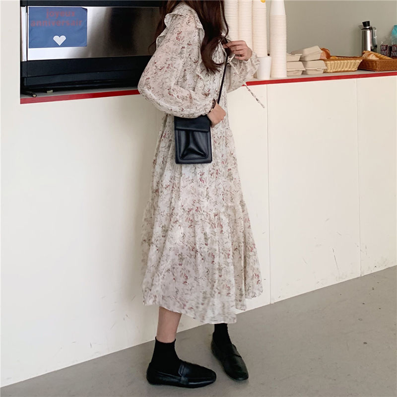 【花柄シフォンドレス❤️新作インポート✨】上品ピンク♡女性らしい清楚な春コーデ♡ 花柄シフォンドレス❤️新作インポート✨】上品ピンク♡女性らしい清楚な春