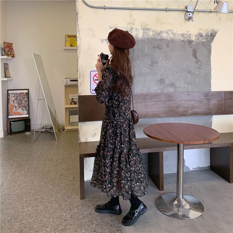 【花柄シフォンドレス❤️新作インポート✨】上品ピンク♡女性らしい清楚な春コーデ♡ 花柄シフォンドレス❤️新作インポート✨】上品ピンク♡女性らしい清楚な春