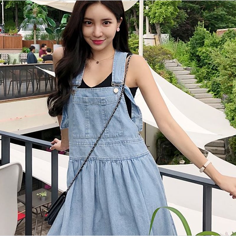 デニム サロペット バッククロスストラップ room306 ジャンパー