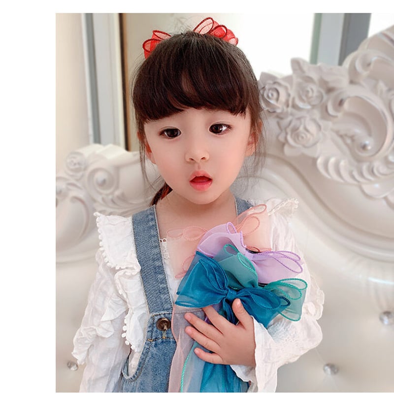 入園入学準備グッズ♡3点セット♡韓国風リボン✖️パープル♡フリル