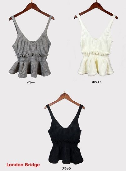 トップス キャミソール ニットキャミソール ビスチェ ニット キャメル