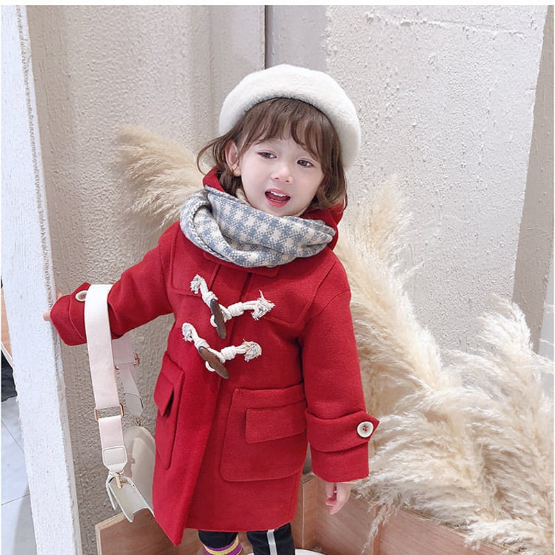 ミキハウスダッフルコート120 女の子ボアブランド冬服コート古着