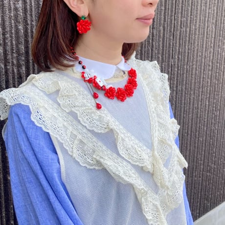 〖PIERCE･EARRINGS〗赤いマリーのピアス・イヤリング