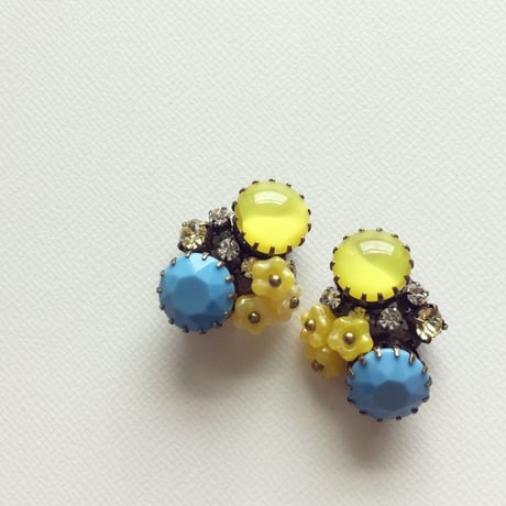 〖PIERCE・EARRING〗ドルチェヴィータ ピアス ターコイズブルー×イエロー