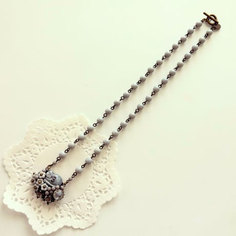〖NECKLACE〗グレーのネコネックレス